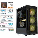 MEGA gaming namizni računalnik TWR S7 Ryzen 5 7600/16GB/1TB SSD/RX 9060 XT/črna Cene
