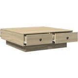 vidaXL Klubska mizica sonoma hrast 90x90x28 cm iverna plošča | Shoptok.si