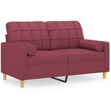 Maison Chic kavč - Sofa - Kanape dvosed z blazinami vinsko rdeč 120 cm blago, (21727975) | Shoptok.si