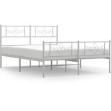  Metalni okvir kreveta uzglavlje i podnožje bijeli 150 x 200 cm | shoptok.hr