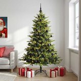  Umjetno božićno drvce s kuglicama 240 cm 300 LED lampica - Zelena 240 cm s LED-ima i crnim lopticama | shoptok.hr