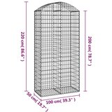  Gabionska košara s lukom 100x50x200/220 cm pocinčano željezo | Eponuda.com