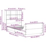  Posteljni okvir brez vzmetnice 75x190 cm trdna borovina, (21610601) | Shoptok.si