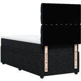 vidaXL Box spring postelja z vzmetnico črna 90x200 cm žamet | Shoptok.si