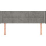  Uzglavlje s ušima svjetlosivo 147x16x78/88 cm baršunasto | shoptok.hr