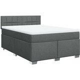 vidaXL Box spring postelja z vzmetnico temno siva 140x200 cm blago | Shoptok.si