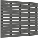 Maison Chic stensko posteljno vzglavje - vzglavna omarica - nočna omarica sivo 106x3x91,5 cm trdna borovina, (21706735) | Shoptok.si