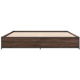  Okvir za krevet smeđi hrast 200x200cm konstruirano drvo i metal | shoptok.hr