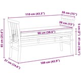  Vrtna klupa s jastukom Smeđa 110 x 38 x 65cm bambus | Eponuda.ba