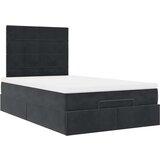 vidaXL Otomanski posteljni okvir z vzmetnicami črn 120x190cm žamet | Shoptok.si