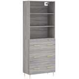 Maison Chic Visoka Komoda - Predalnik siva sonoma 69,5x34x180 cm inženirski les, (21719529) Cene