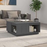 vidaXL Klubska mizica siva 80x81x36,5 cm trdna borovina | Shoptok.si