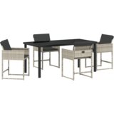 vidaXL set za obedovanje u vrtu s jastučićima svijetlosivi poli ratan | shoptok.hr