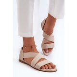 EVENTO Leather Sandals with Elastic Beige Apulia Cijene