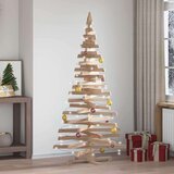 vidaXL Božična drevesa z stojalom Naravna 180 cm Trdna borovina | Shoptok.si