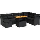  9-dijelni set vrtnih sofa s jastucima crni od poliratana bagrem | shoptok.hr