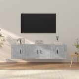  3-dijelni set TV ormarića siva betona konstruirano drvo Cene