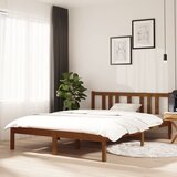 Furnova Posteljni okvir medeno rjav iz trdnega lesa 135x190 cm, (21939364) Cene