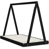  Okvir za dječji krevet crni 80 x 160 cm od masivne borovine | shoptok.hr
