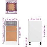 vidaXL Spodnja omarica siva sonoma 40x46x81,5 cm inženirski les | Shoptok.si