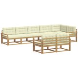 vidaXL Zunanja garnitura za sedenje 6 pcs Bela in krem Poliester, (5000281009) | Shoptok.si