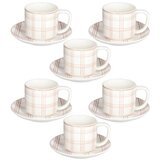 Easy Life Set skodelic s podstavkom, porcelan, 220 ml, 6 kos Cene