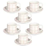 Set skodelic s podstavkom, porcelan, 220 ml, 6 kos