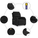  Masažni naslonjač na podizanje od tkanine crni | shoptok.hr
