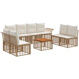 Set vanjskih sofa 9 kom. Prirodna i krema bijela Poliester | shoptok.hr