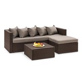 Blumfeldt Theia, vrtna sedežna garnitura, kotni kavč, 5 vzglavnikov, rjava | Shoptok.si