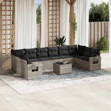 Maison Chic Seti vrtnega pohištva - Vrtna garnitura - Vrtni pohištvo set 11-delna z blazinami sv. siv poli ratan, (21809961) | Shoptok.si