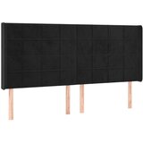  Uzglavlje s ušima crni 183x16x118/128 cm baršunasti | shoptok.hr