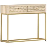 Maison Chic konzolna miza - miza ob steni zlata 90x30x75 cm trden mangov les, (21786317) | Shoptok.si