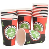  Papirnate šalice za kavu s poklopcima 1000 kom 16 oz 400 ml Crvena | Shoptok.si
