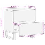  Nočna omarica Rjava 40 x 33,5 x 46 cm Masiven les manga, (5000107103) | Shoptok.si