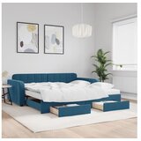vidaXL Izvlečna dnevna postelja s predali modra 100x200 cm ž | Shoptok.si