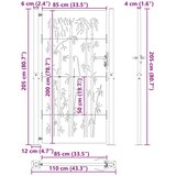  Vrtna vrata Crna 110 x 205 cm Čelik s prahom premazan | shoptok.hr