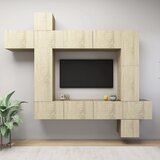 vidaXL Komplet TV omaric 9-delni sonoma hrast iverna plošča | Shoptok.si