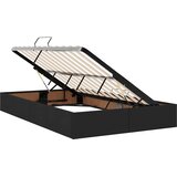  LED krevet za pohranu s madracem Crna 120 x 200 cm Tkanina | shoptok.hr
