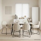 Trpezarijske stolice 6 pcs Baršun Krem 55 x 50 x 84 cm | shoptok.hr