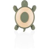 Zopa Silicone Wooden Teether Turtle grickalica za bebe 0 m+ Forest Green 1 kom | shoptok.hr