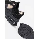 Shelvt Black sneakers with a decorative gold heart | shoptok.hr