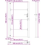 vidaXL Vrtna vrata Crna 105 x 175 cm Čelik s praškastim premazom | shoptok.hr