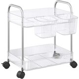 vidaXL Voziček za shranjevanje 2-nadstropna 37x28x43,5 cm akril, (22048685) Cene
