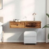 vidaXL Stenska polica s predali starinski les 100x37,5x19 cm inž. les | Shoptok.si