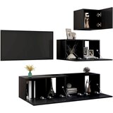  4-dijelni set TV ormarića crni od iverice | shoptok.hr