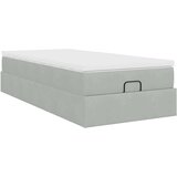 vidaXL Okvir kreveta s madraca svijetlosivi 90x200cm baršunasti | shoptok.hr