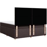 Krevet s oprugama i madracem tamnosmeđi 200x200 cm od tkanine | shoptok.hr
