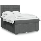 vidaXL Box spring posteljni z vzmetnico temno siv 140x190 cm blago | Shoptok.si