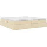 Krevet s madracem i skladištem Krema 200 x 200 cm Poliester | Eponuda.com